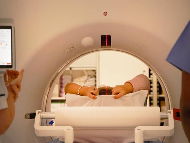 First patient in the CT scanner