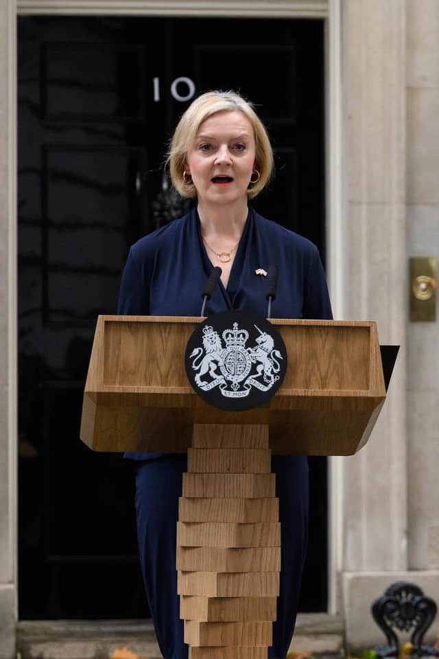 Liz Truss announces her resignation outside 10 Downing Street