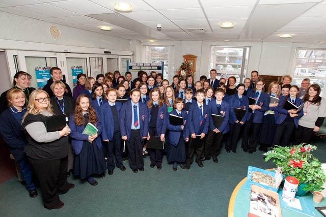 The Deanery High School choir visited the Thomas Linacre Centre to perform carols and Christmas songs around all the suites and departments
