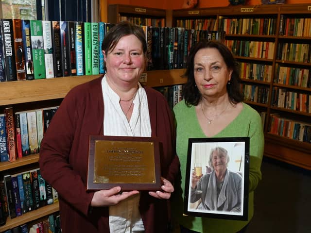 Caroline Gaulton, left, daughter of the late Doreen French, pictured with Joan Melling of Beech Hill Book Cycle.