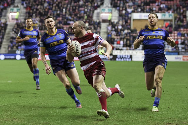 Marshall scored his 100th try for Wigan in the victory over Wakefield Trinity.