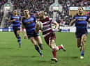 Marshall scored his 100th try for Wigan in the victory over Wakefield Trinity.