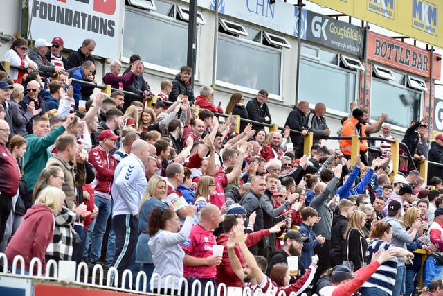 Wigan fans enjoyed themselves in the away end at the Mend-A-Hose Jungle.