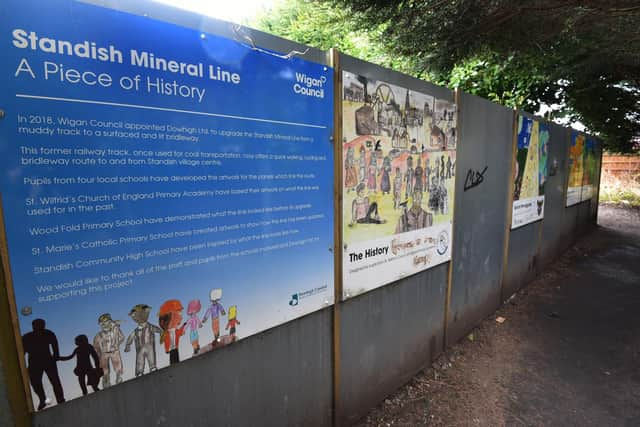 General view of part of the Standish Mineral Line. A Wigan Council project to extend the Standish Mineral Line has begun, extending this popular walking and cycling route from junction 27 of the M6 through to Preston Road.