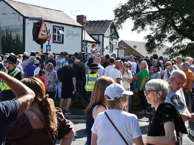 Large numbers gathered in Standish Market Place