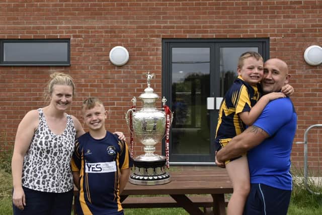 Joshua Winstanley received a visit from the Challenge Cup (Credit: Billie Yates)