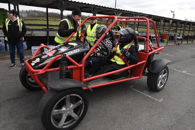 Speed of Sight charity host a track day for children and adults with disabilities, with a chance to drive a car around the track at speed, held at Three Sisters Race Circuit, Ashton-in-Makerfield.