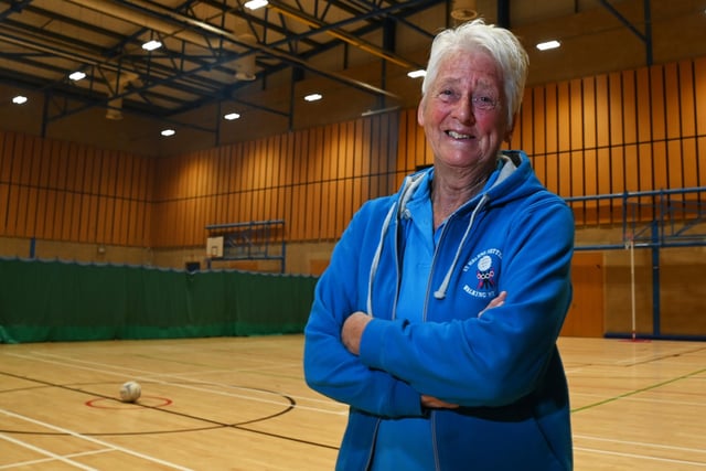 Barbara Moore captain of St Helen's Netters walking netball team.