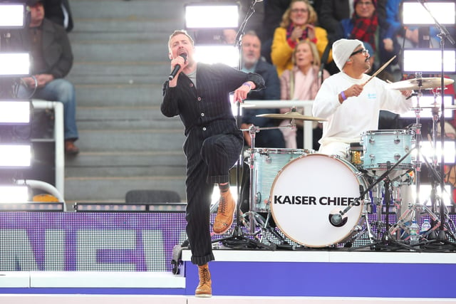 The Kaiser Chiefs performed at the opening ceremony before sound issues cut short their set (Photo by Alex Livesey/Getty Images for RLWC)