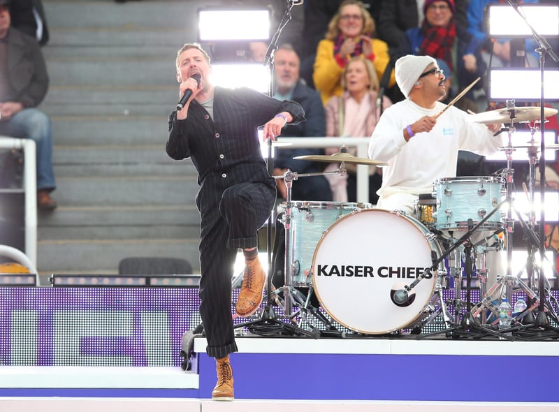 The Kaiser Chiefs performed at the opening ceremony before sound issues cut short their set (Photo by Alex Livesey/Getty Images for RLWC)