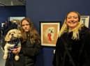 Ollie, Abi and Lisa with the artwork