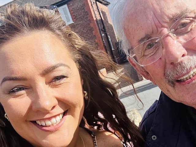 Rachel Juniper with her dad John Silcock