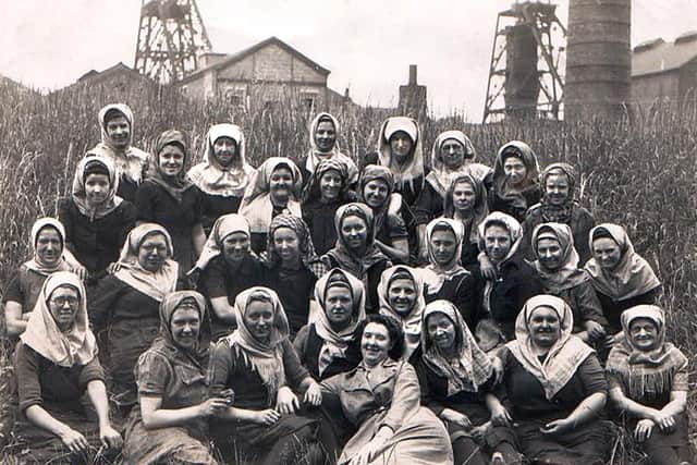 Pit brow lasses at Maypole Colliery, Abram, in 1949 (archive picture)
