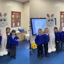 The children were joined by the Easter bunny as part of the celebrations