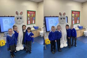 The children were joined by the Easter bunny as part of the celebrations