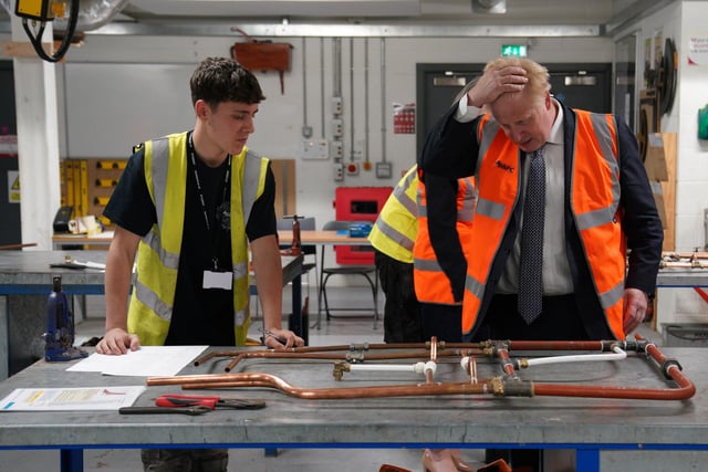 Prime Minister Boris Johnson with student Cassidy