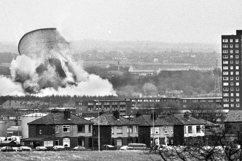 A view from Highfield of the second cooling tower being blown up at 10.38am.
