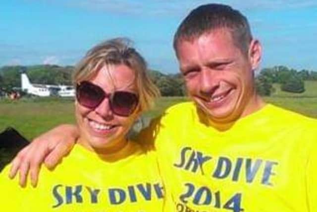 Kerrie and Paul Bore did a charity skydive in 2014.