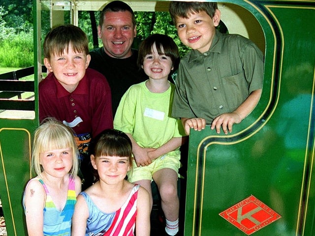 Youngsters from all over Wigan and Leigh held a special play away day in the grounds of Haigh Hall, Wigan. Engine driver Terry Meehan let the children into his cab they are Alex Jackson, Nathan Orrell, Michael Welsh, Kerry and Stacey Jackson