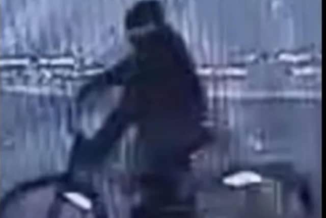 This figure with a pedal bike was caught on camera and residents believe he may be responsible for at least some of the attacks