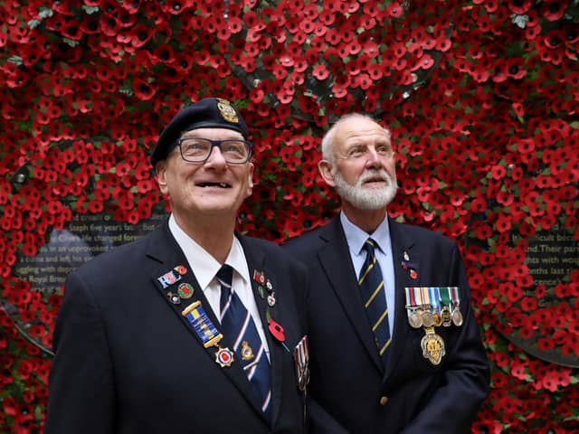 War veterans David John Dade (Left) and Ken Sprowles at the launch of the Royal British Legion's Poppy Appeal in central London (photo: Getty Images)