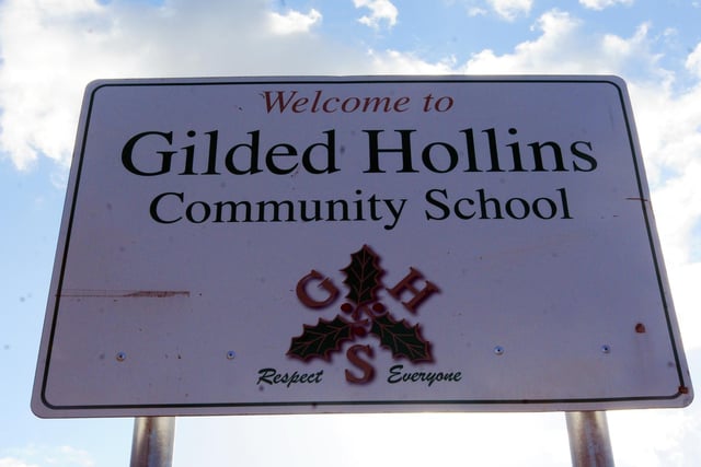 Gilded Hollins Primary School is over capacity by 1.4 per cent. The school has an extra three pupils on its roll.