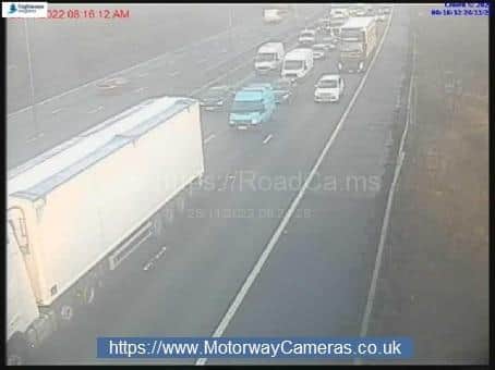 Two lanes between Junctions 26 and 25 of the M6 southbound were closed this morning (November 28) due to a crash, causing delays.