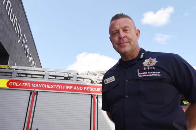 Chris Evans, station commander at Wigan Community Fire Station, at the launch of Recipe for Disaster