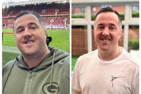 Gareth before and after his weight loss