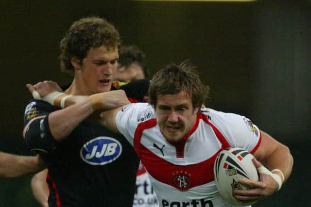 Bryn Hargreaves in action for St Helens against his hometown club Wigan