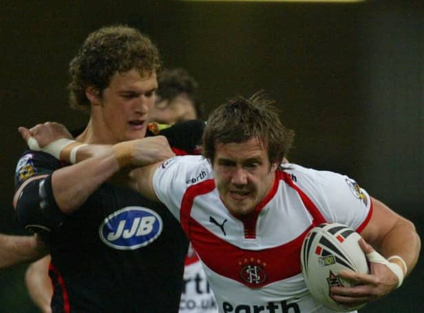 Bryn Hargreaves in action for St Helens against his hometown club Wigan
