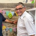 Councillors Ron Conway and Chris Ready want to find out about this old wall at St David's Haigh and Aspull CE Primary School