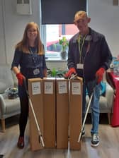 From L-R Louise Winstanley (Wigan and Leigh Carers) and Jim Talbot (Local Counsellor)