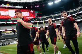 Matt Peet and his Wigan players assess the scene in Las Vegas