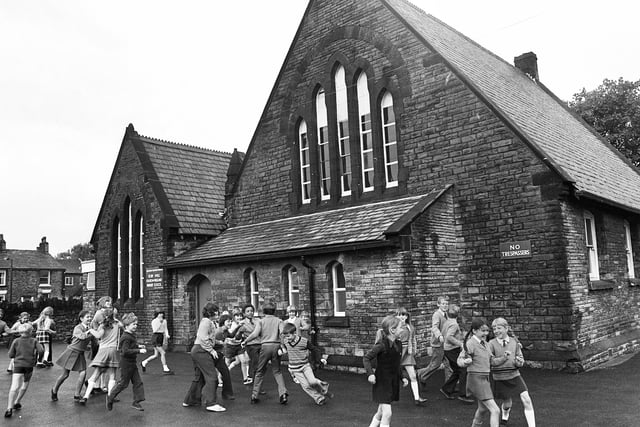 Roby Mill Primary School who were celebrating their centenary on Thursday 23rd of October 1975.