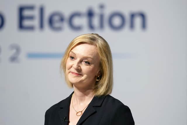 Liz Truss during a hustings event in Darlington yesterday