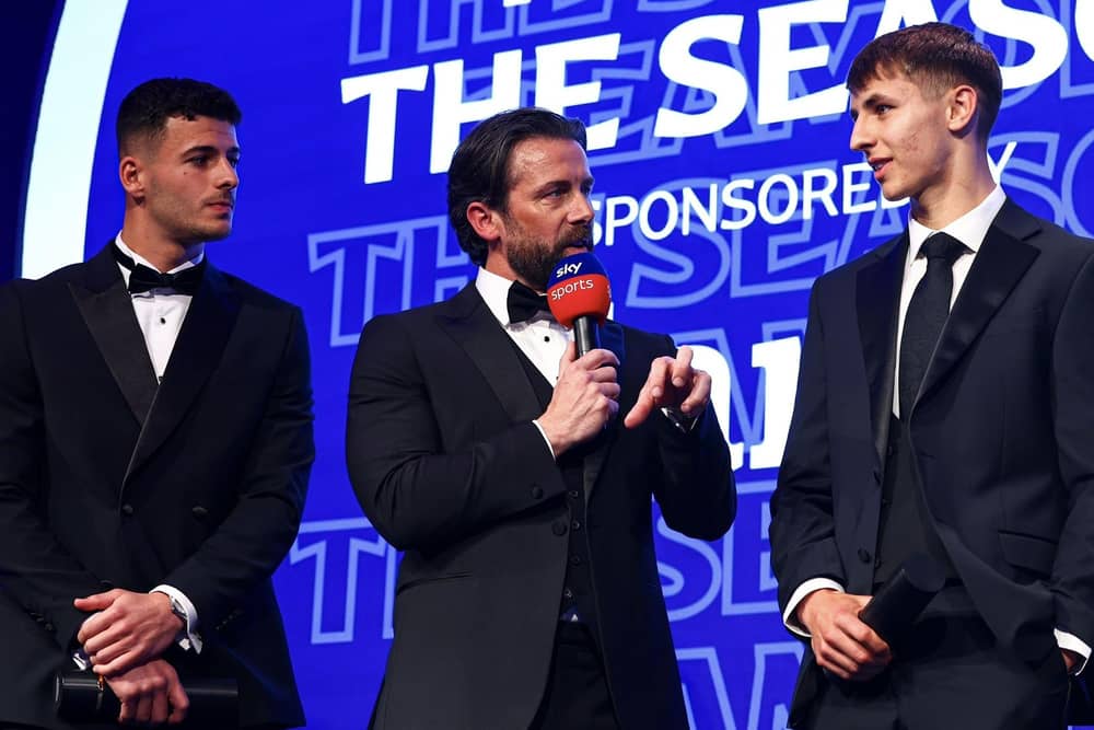 Sam Tickle appears on stage in London to collect his award for being named in the League One 'Team of the Season'