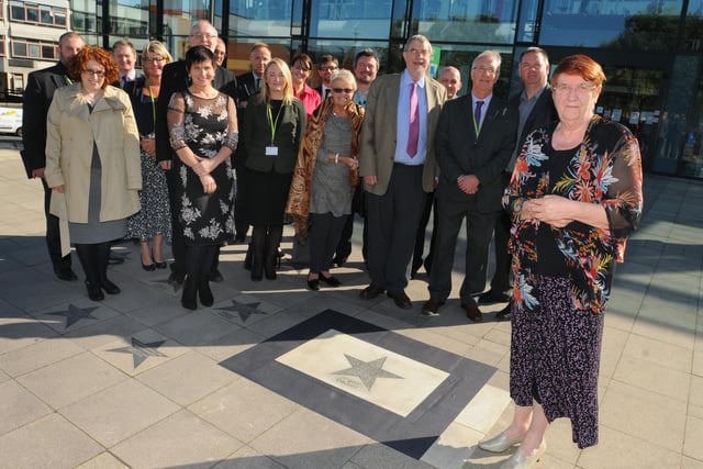 Barbara Nettleton, centre manager at Sunshine House, Scholes, had a surprise when she walked through Believe Square to see a star dedicated to her for services to the community in 2016