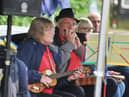 WIGAN - 23-07-22  A variety of musicians and ukulele groups took part in the Ukraineulele, a ten-hour marathon to raise funds for the Ukraine charity appeal, held at Coffee Etc, Parbold.