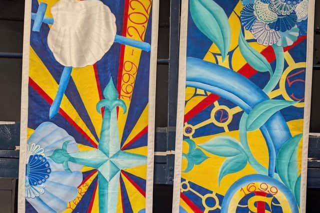 The artwork designed by pupils of St. Peter's Catholic High School