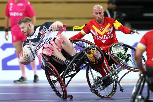 England made it two wins out of two in the Wheelchair Rugby League World Cup (Photo by Henry Browne/Getty Images for RLWC)