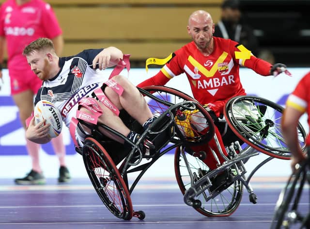 England made it two wins out of two in the Wheelchair Rugby League World Cup (Photo by Henry Browne/Getty Images for RLWC)