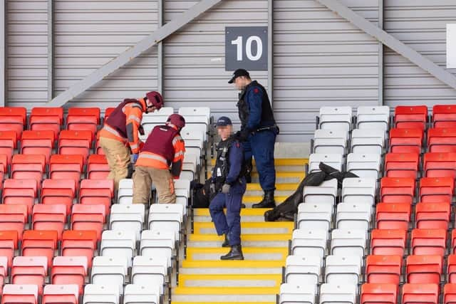 Emergency services at work during the exercise