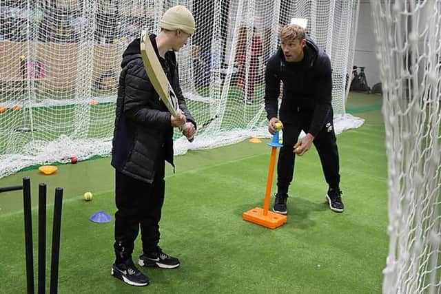 Cricket hero Andrew Flintoff passes on his passion for the sport to Preston lad Ethan, in his new series Field of Dreams