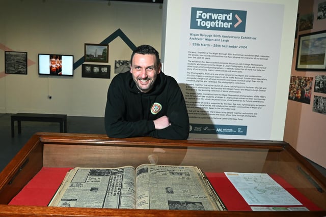 Neil Harris, business manager culture, art and heritage Wigan Council  - at Forward, Together, a new exhibition telling the story of the last 50 years of Wigan Borough, hosted by the Archives: Wigan and Leigh at Leigh Town Hall.