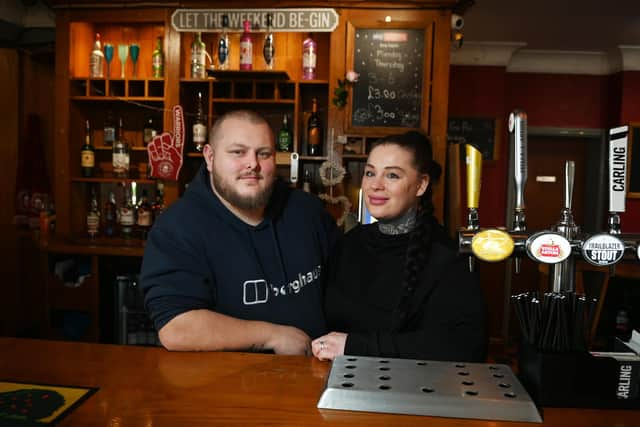 James and Kimberley Tomlinson are the new landlord and landlady at The Earl of Balcarres pub in Scholes