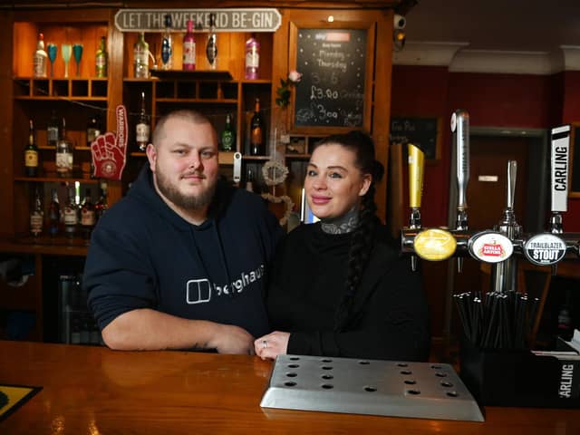 James and Kimberley Tomlinson are the new landlord and landlady at The Earl of Balcarres pub in Scholes