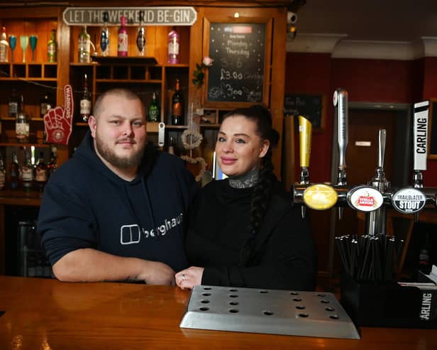 James and Kimberley Tomlinson are the new landlord and landlady at The Earl of Balcarres pub in Scholes