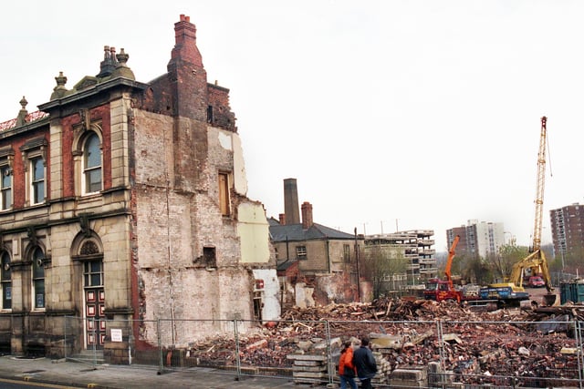 The King Street side of the old town hall building partly demolished in November 1998.
At the time it was stated that the 130 year old Grade 2 listed Victorian building was being preserved for posterity and a mixture of offices were to be built.
