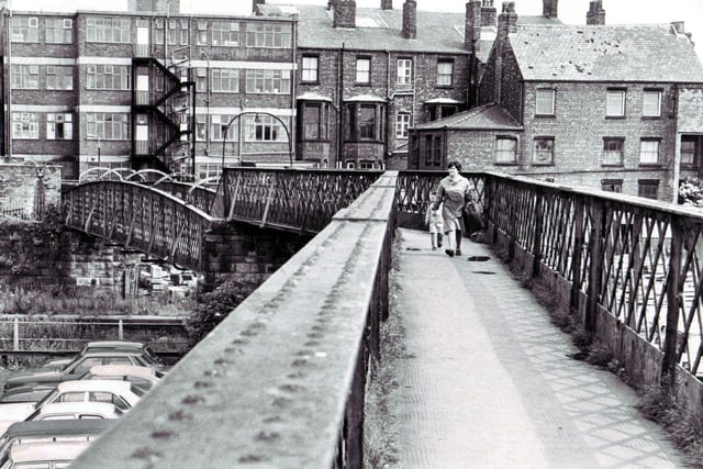 The old iron bridge that linked King Street with North West Station photographed in 1980.